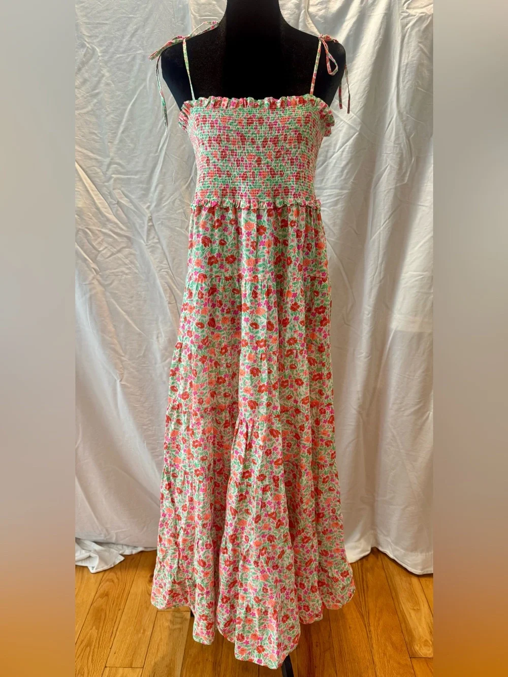 J. Crew Cotton voile smocked dress in storybook floral - Picture 2 of 9